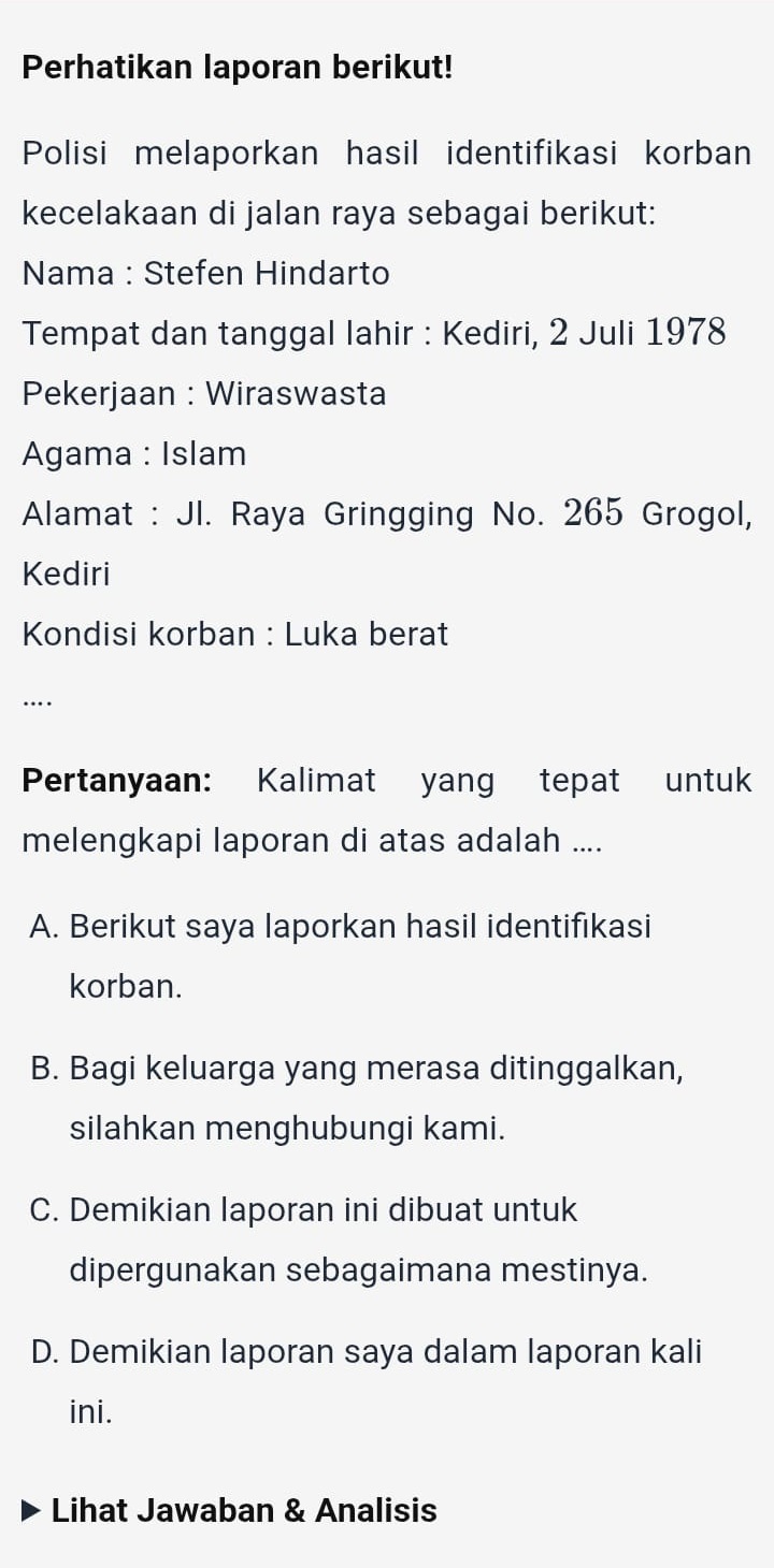 Latihan Soal Bahasa Indonesia Kelas 4 SD: Jenis-Jenis Kata Kerja